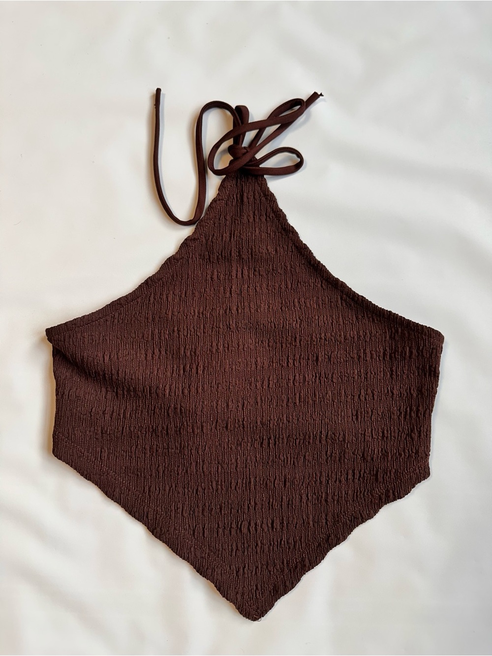 Fashion Nova Brown Halter Textured Knit Camisole